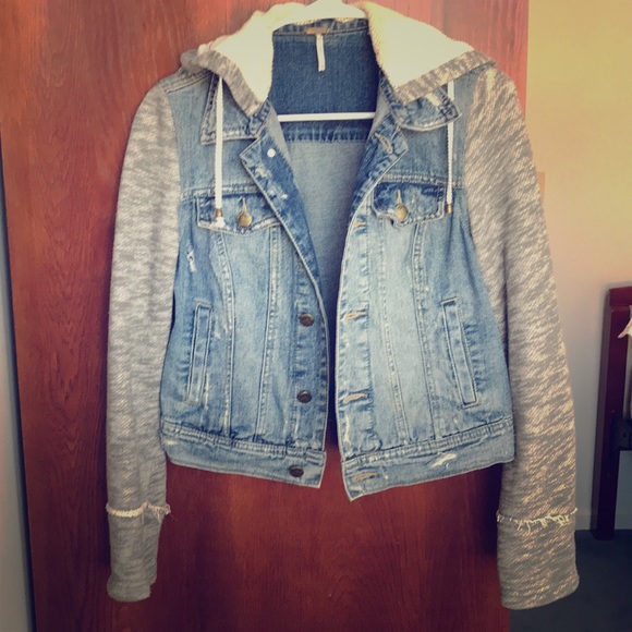 Free People Jackets & Blazers - Free People jean/sweatshirt jacket